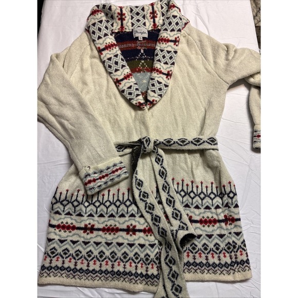 Wrangler Retro Women's XL Southwestern Aztec Longline Belted Wrap Cardigan - Picture 6 of 9